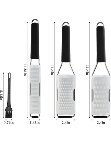 Juego de Ralladores Cambom de Acero Inoxidable 3 Piezas Negro