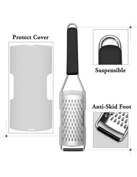 Juego de Ralladores Cambom de Acero Inoxidable 3 Piezas Negro