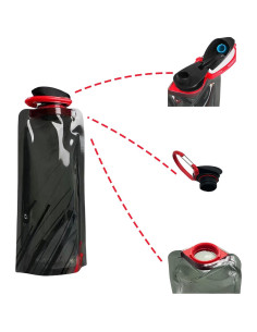 Paquete de 4 botellas de agua colapsables ORSTIO 700 ml 2