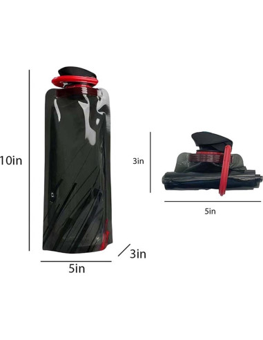 Paquete de 4 botellas de agua colapsables ORSTIO 700 ml