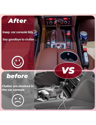 Organizador de Asiento de Coche WOVAZUS BJ con Portavasos Negro