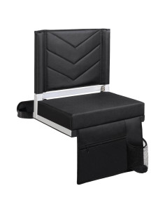 Silla de Estadio Plegable Seaonar con Respaldo y Cojín Negro