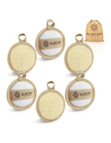 Esponja Exfoliante Facial Natural Almooni - Lufa Egipcia 6 Unidades