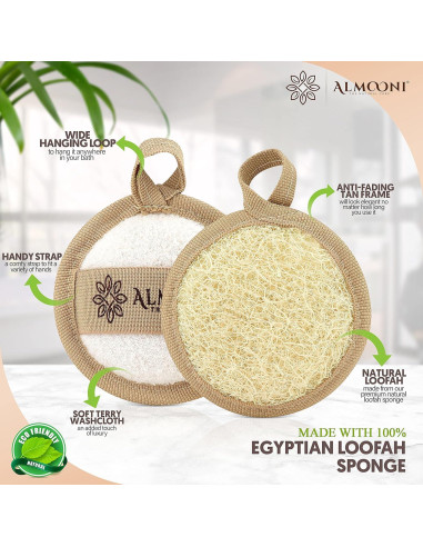 Esponja Exfoliante Facial Natural Almooni - Lufa Egipcia 6 Unidades