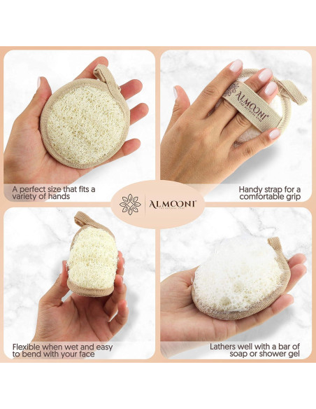 Esponja Exfoliante Facial Natural Almooni - Lufa Egipcia 6 Unidades Esponja Exfoliante Facial Natural Almooni - Lufa Egipcia 6 Unidades