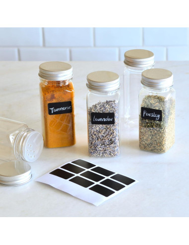 Tarros de Especias de Plástico Youngever 12 Paquete 118ml