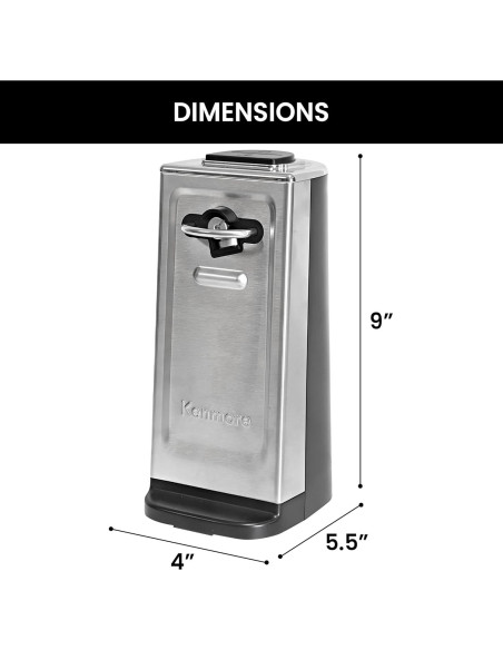 Abrelatas Eléctrico Kenmore Acero Inoxidable 60W Compacto