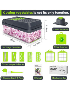 Cortador de Verduras 12 en 1 MealHelper con 7 Cuchillas 2