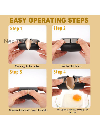 Abridor de Cáscara de Huevo NexiTab Negro Acero Inoxidable
