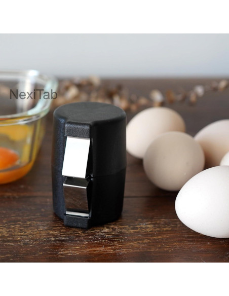 Abridor de Cáscara de Huevo NexiTab Negro Acero Inoxidable