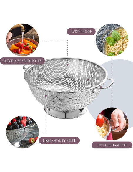 Colador Acero Inoxidable Bellemain 3QT y 5QT Apto Lavavajillas Colador Acero Inoxidable Bellemain 3QT y 5QT Apto Lavavajillas