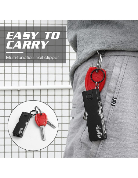 Multiherramienta de Llavero OUTU 8 en 1 Cortauñas y Tijeras