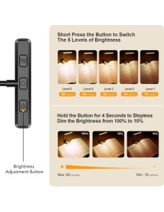 Luz LED Recargable Gritin 19 para Leer - 3 Temperaturas 2