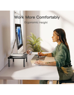 Soporte para Monitor HUANUO Ajustable 3 Alturas Negro 2