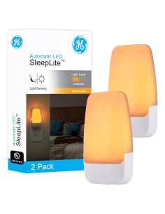 Luz Nocturna LED GE con Sensor Crepúsculo 2 Paquete Ámbar