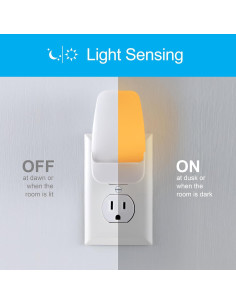 Luz Nocturna LED GE con Sensor Crepúsculo 2 Paquete Ámbar 2