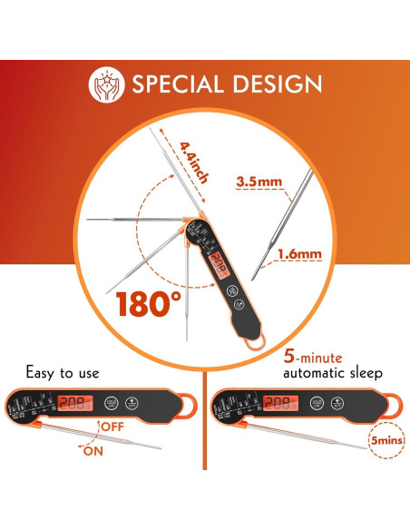 Termómetro Digital de Carne CaloriMastery DT-90 IP65