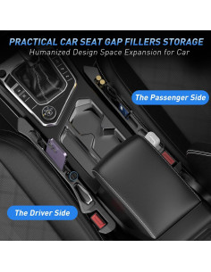 Rellenador de Espacio entre Asientos DDTPDE - 2 Piezas Negro 2