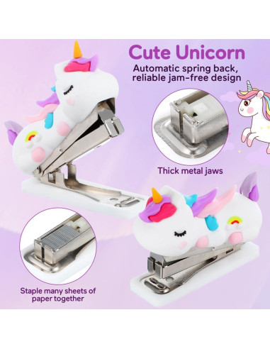 Grapadora Mini Portátil LALAFINA Diseño Caricatura 7x5.6cm