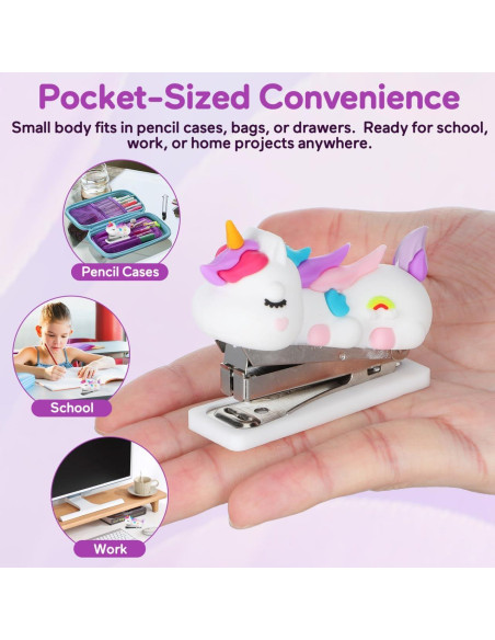 Grapadora Mini Portátil LALAFINA Diseño Caricatura 7x5.6cm