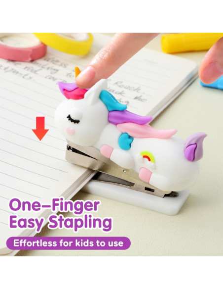 Grapadora Mini Portátil LALAFINA Diseño Caricatura 7x5.6cm