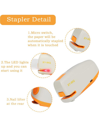 Grapadora Eléctrica Automática XY-WQ Gris - Capacidad 15 Hojas