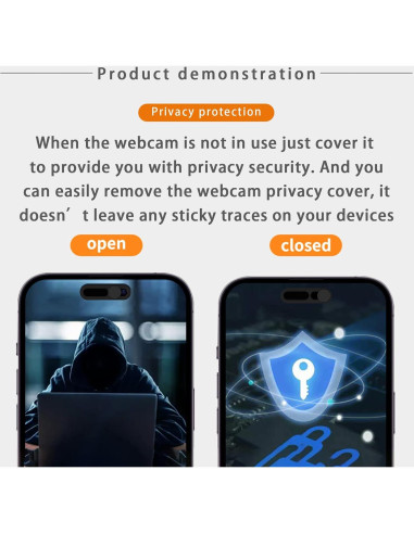 Cubierta de Cámara Frontal EYSOFT para iPhone 14/15/16 - Negro