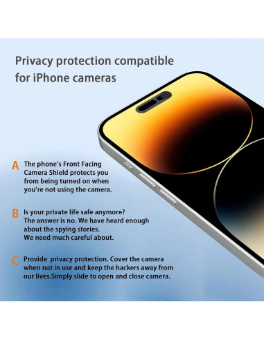 Cubierta de Cámara Frontal EYSOFT para iPhone 14/15/16 - Negro