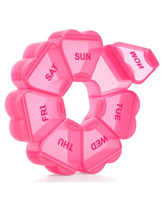 Organizador de Pastillas Semanal KAPENS Rojo 7 Compartimentos