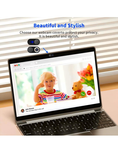 Cubierta de Webcam Deslizante JiSiTeCai Negra - Paquete de 5