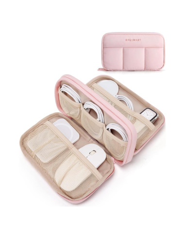 BAGSMART Organizador Electrónico Rosa para Viajes y Cables