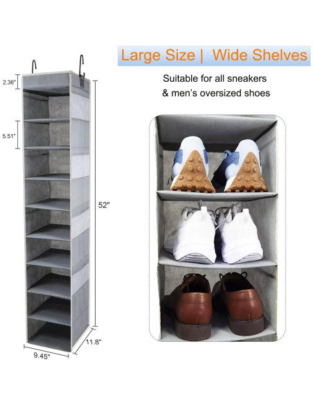Organizador Colgante de Zapatos Roomtalk 10 Estantes Gris