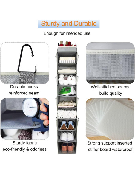 Organizador Colgante de Zapatos Roomtalk 10 Estantes Gris