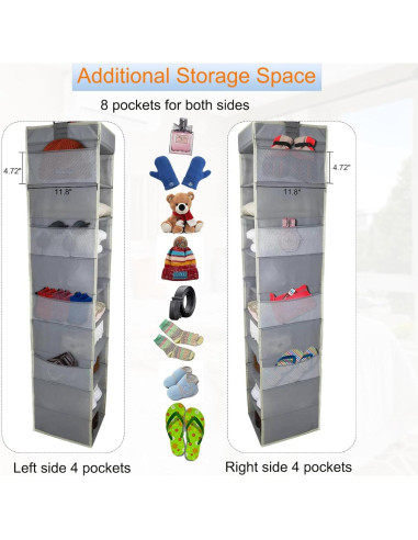 Organizador Colgante de Zapatos Roomtalk 10 Estantes Gris