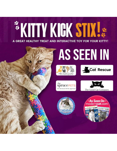 Kitty Kick Stix Juguete para Gato 38 cm Set de 2 Catnip