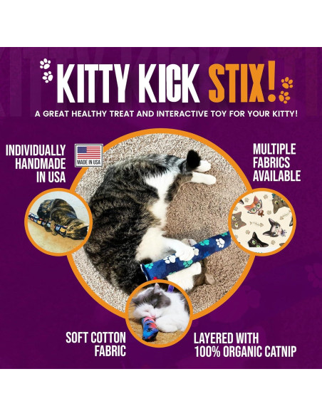 Kitty Kick Stix Juguete para Gato 38 cm Set de 2 Catnip