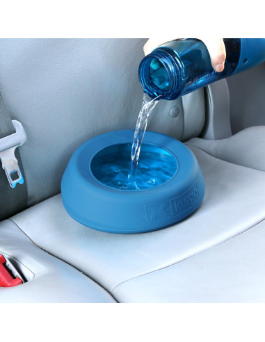 Cuenco de Viaje para Perros Kurgo Azul 24 oz Sin Derrames