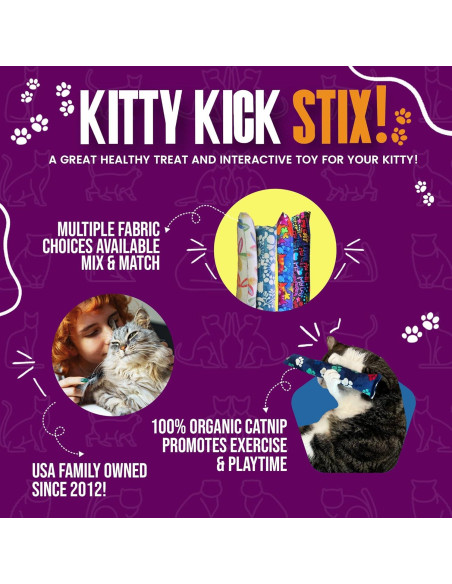 Kitty Kick Stix Juguete para Gato 38 cm Set de 2 Catnip