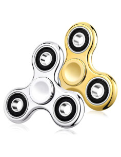 2 Piezas Spinners Antiestrés Oro y Plata para Adultos y Niños