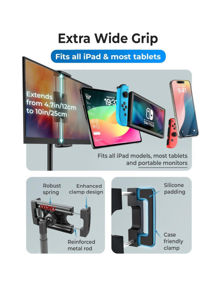 Soporte Ajustable para iPad Cooper TabStand Negro Noche 30 cm Soporte Ajustable para iPad Cooper TabStand Negro Noche 30 cm