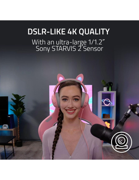 Webcam Razer Kiyo Pro Ultra 4K - Sensor Grande - Negro