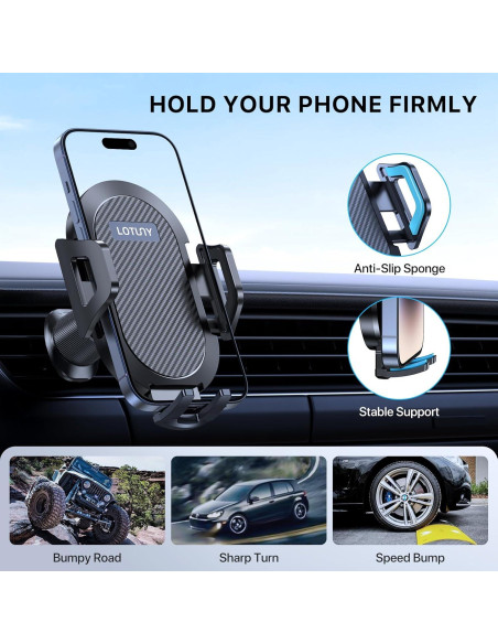 Soporte para Teléfono de Coche Lotuny Ajustable 4-7"