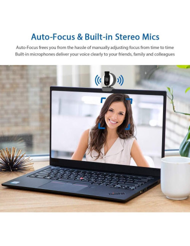 Cámara Web NexiGo N680E 1080P con Luz de Anillo y Micrófono