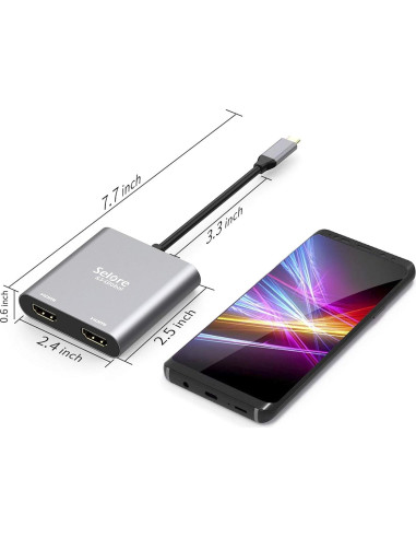 Adaptador USB C a Doble HDMI Selore&S-Global 4K 60Hz