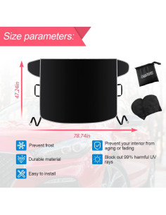 Cubierta de Nieve LoyaForba para Parabrisas - Impermeable 119x198cm 2