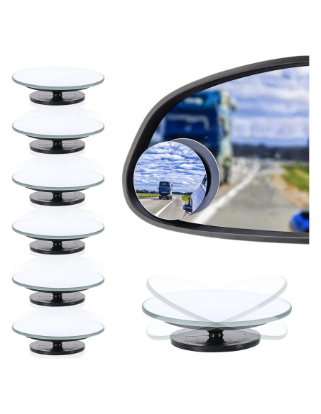 6 Espejos Redondos de Punto Ciego Tucnoeu 5 cm Ajustables