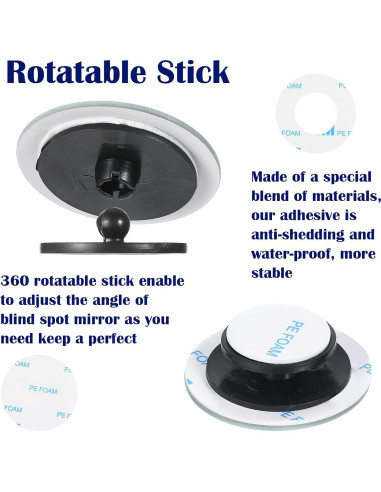 6 Espejos Redondos de Punto Ciego Tucnoeu 5 cm Ajustables