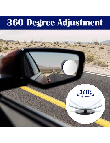 6 Espejos Redondos de Punto Ciego Tucnoeu 5 cm Ajustables