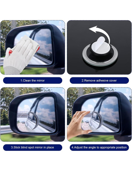 6 Espejos Redondos de Punto Ciego Tucnoeu 5 cm Ajustables