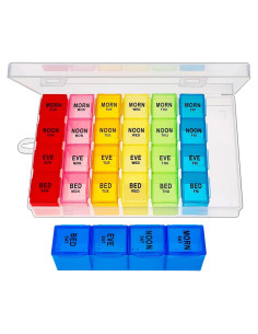 Organizador Semanal de Pastillas ZVZM 7 Días 4 Veces al Día